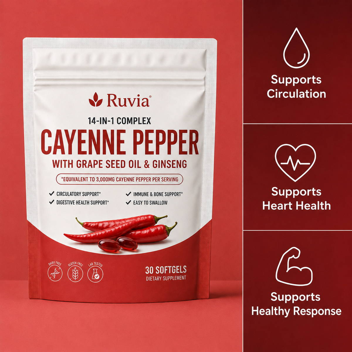 Ruvia Cayenne Pepper Softgels